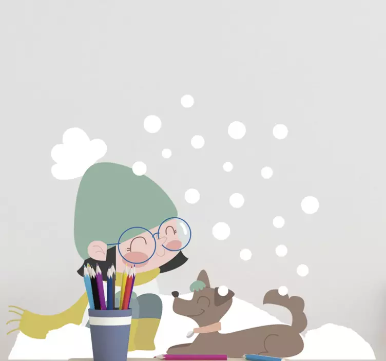 Wintermädchen Aufkleber - TenStickers