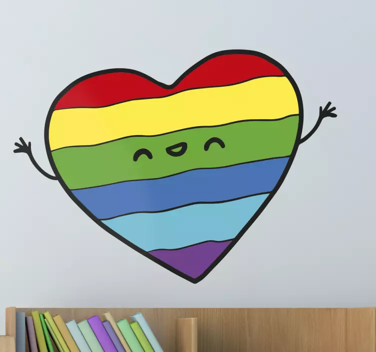 Aufkleber Herz Pride Flag - TenStickers