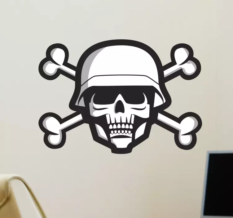 Wandtattoo Totenkopf Militär - TenStickers