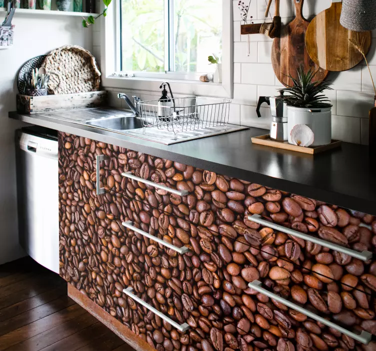 Tapeten Aufkleber Kaffeetextur - TenStickers