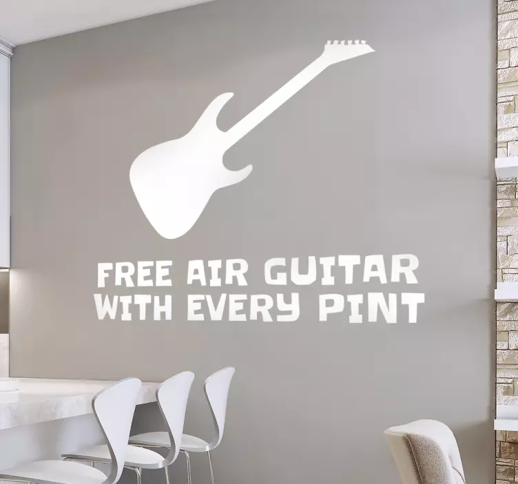 Wandtattoo free air guitar with every pint - TenStickers
