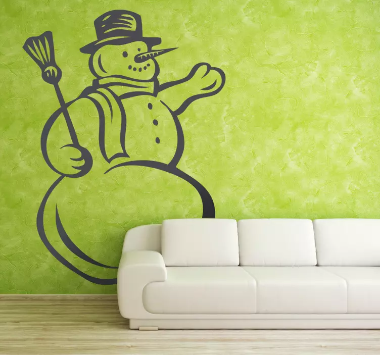 Wandtattoo Schneeman mit Hut - TenStickers