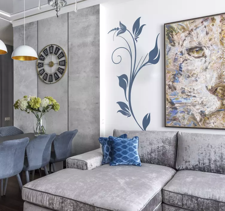 Wandtattoo schlichte Blumenranke - TenStickers