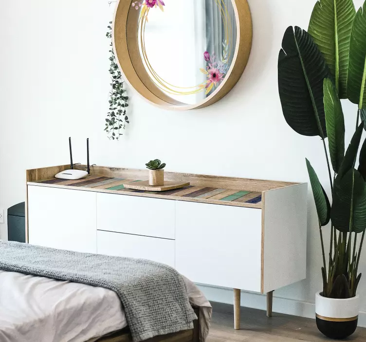 Blauer hölzerner möbelaufkleber - TenStickers