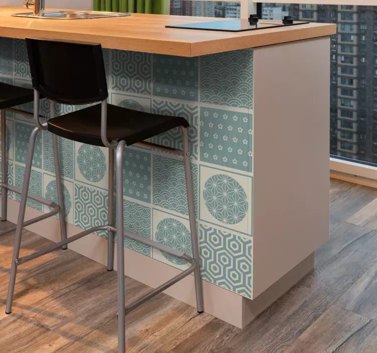 Klebefliesen im green japandi stil - TenStickers