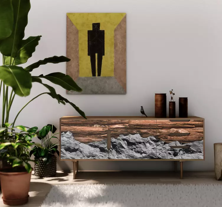 Möbelfolie brennholz und stein - TenStickers