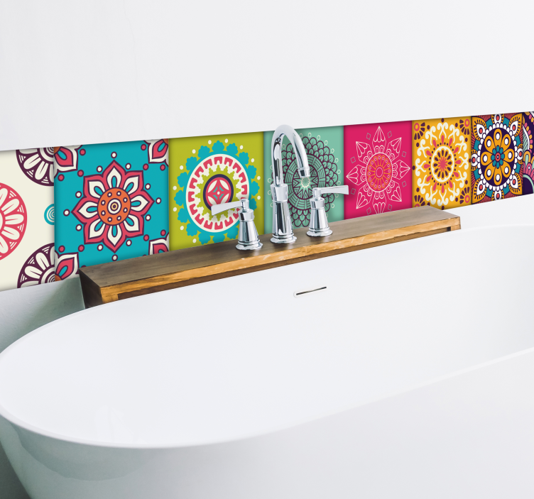Wandtattoo Badezimmer Bordüre marokkanische Ornamente - TenStickers