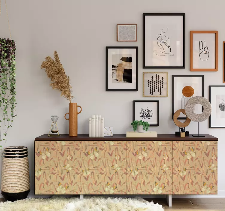 Möbelfolie herbstblumenmuster - TenStickers