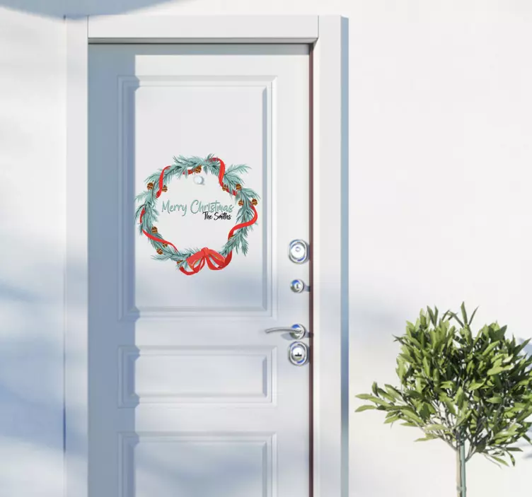 Weihnachtssticker Weihnachtskranz - TenStickers