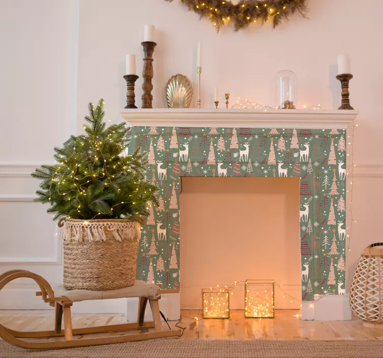 Weihnachtssticker Weihnachtswaldmuster - TenStickers