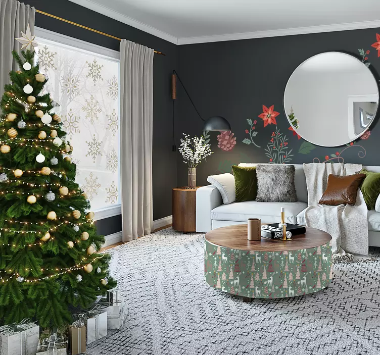 Weihnachtssticker Weihnachtsblumenset - TenStickers