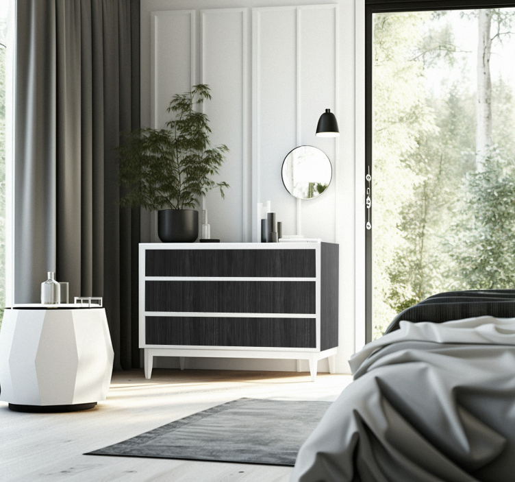 Möbelfolie schwarzes Holz - TenStickers