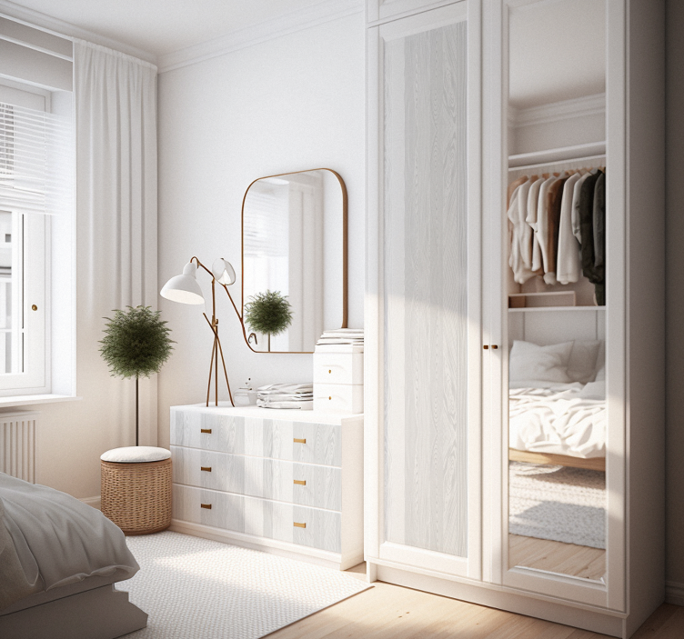 Möbelfolie weißes Holz einfarbig - TenStickers