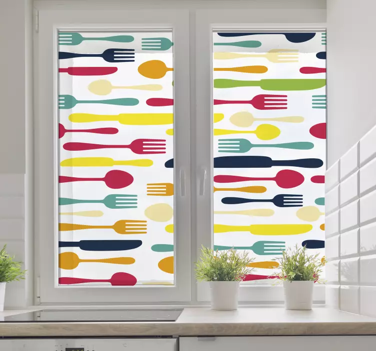 Besteck Vielzahl Fenster Aufkleber - TenStickers