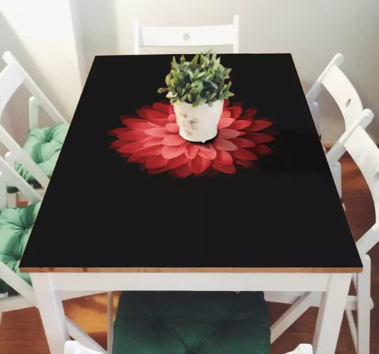 Aufkleber Ikea Tisch Rote Blume - TenStickers