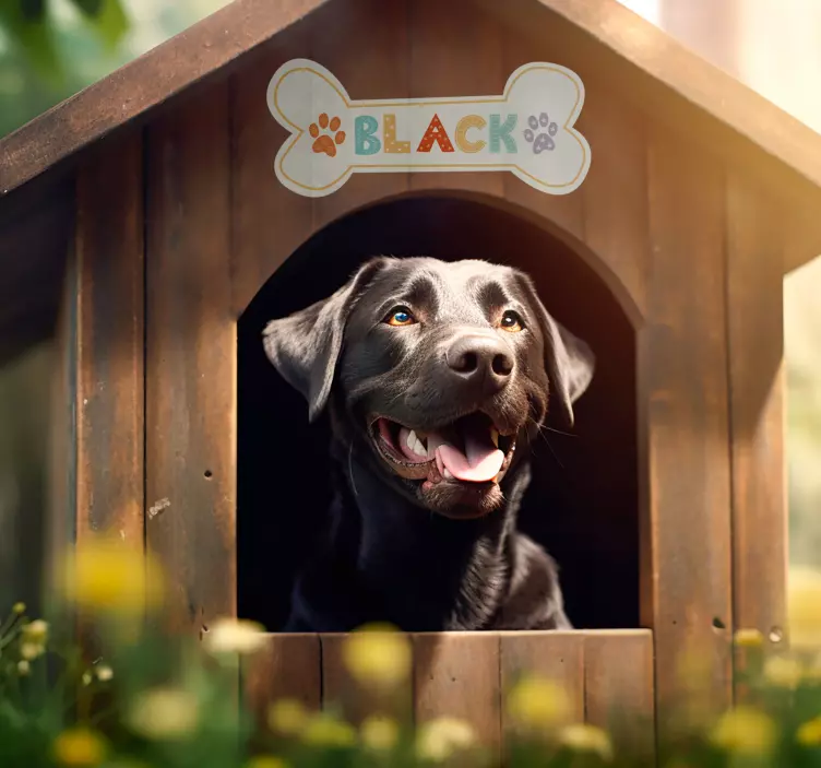 Aufkleber Haustier hundehausname - TenStickers