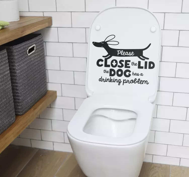 Aufkleber für Toilette Sprüche Deckel absenken - TenStickers