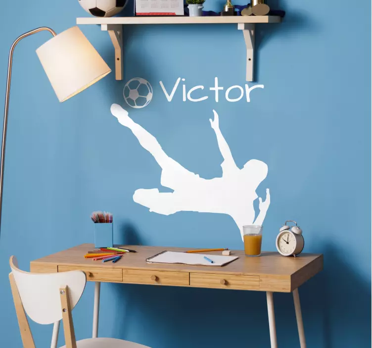 Personalisierbarer Fußballer Wandtattoo - TenStickers