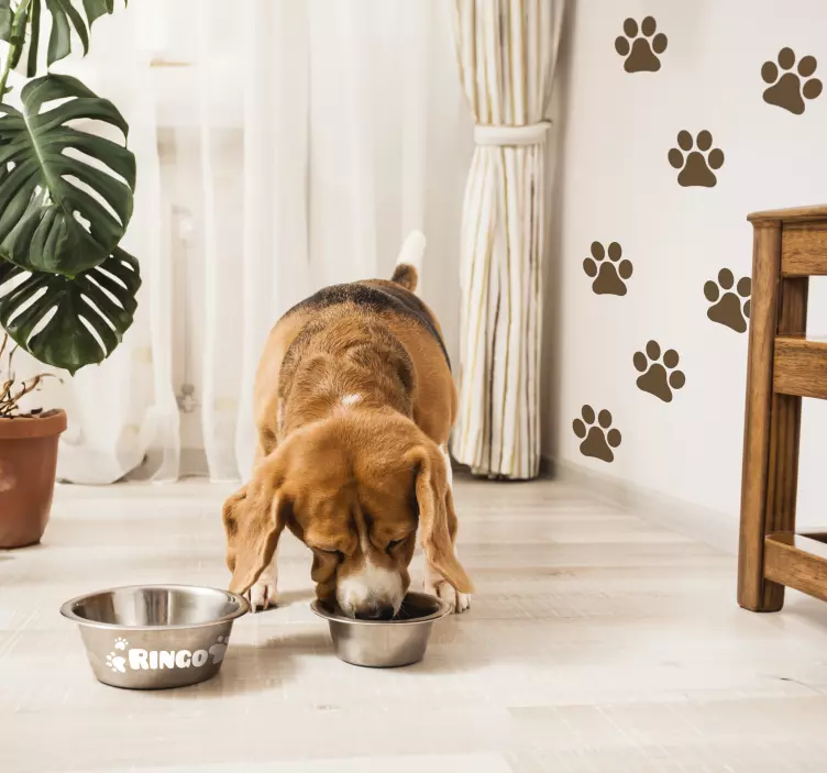 Text Aufkleber 3 Pfoten personalisieren - TenStickers