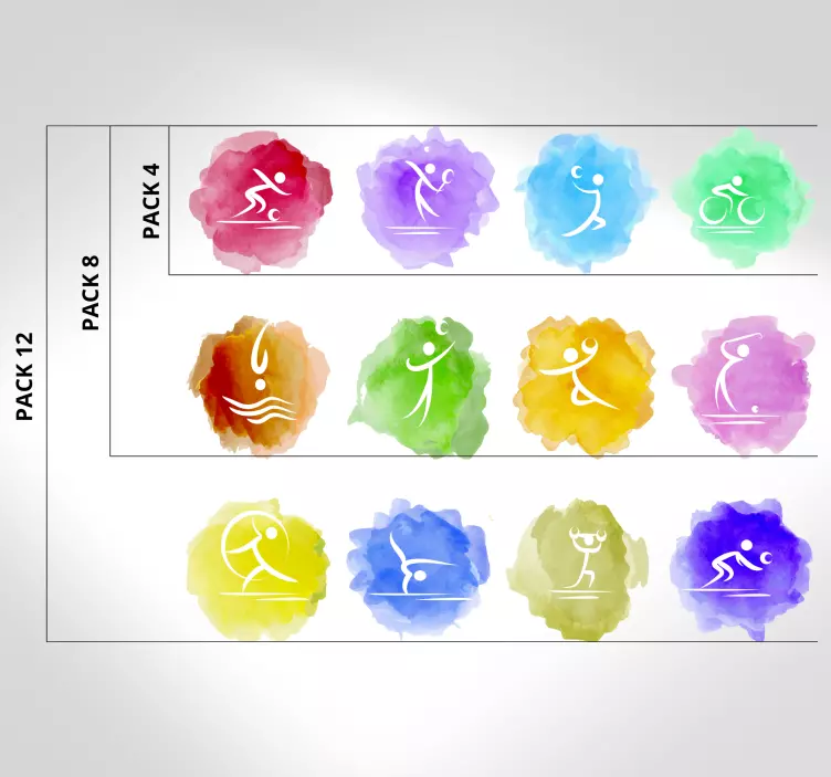 Sticker sport bunte sportikonen - TenStickers