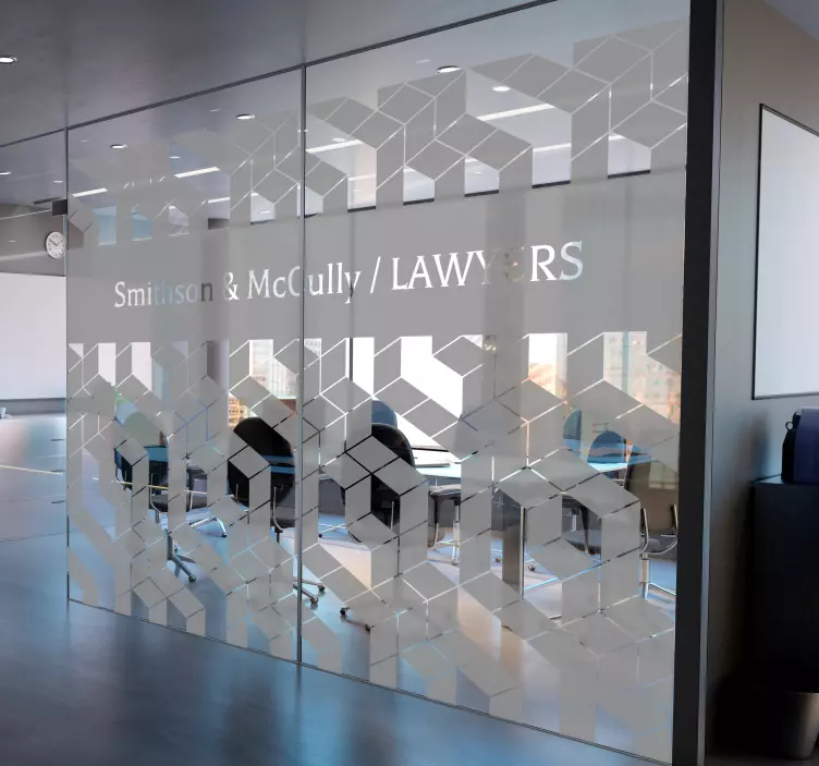 Aufkleber Büro "Benutzerdefinierte Würfel geometrisches Muster" - TenStickers