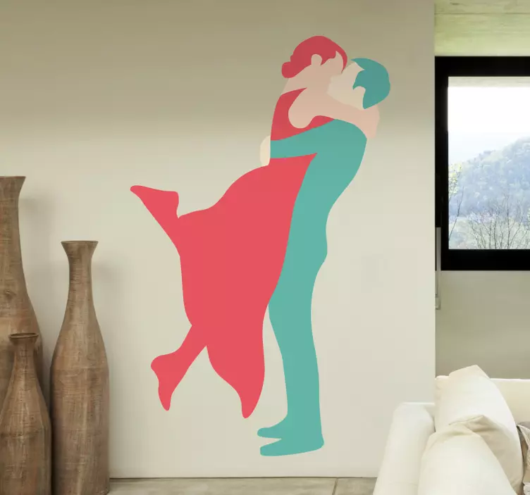 Liebespaar Kuss Aufkleber - TenStickers