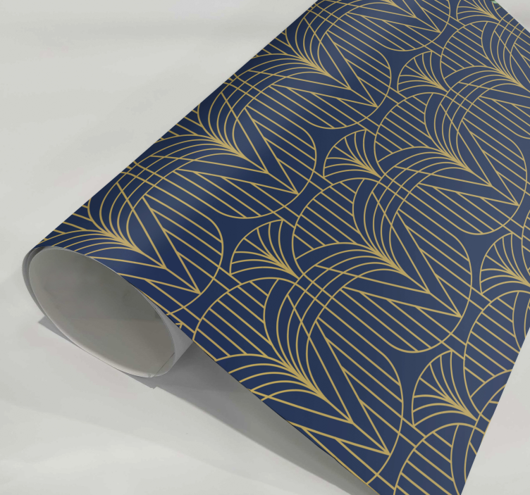 Wandtattoo bedruckt muster im Art-Deco-Stil mit goldenen Details - TenStickers