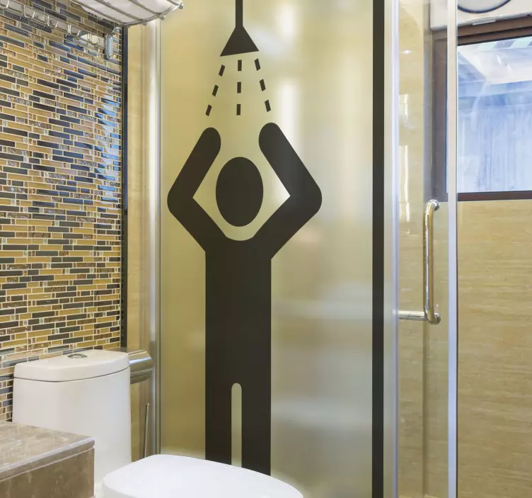 Klebefolie Dusche Duschen menschen ikonen. - TenStickers