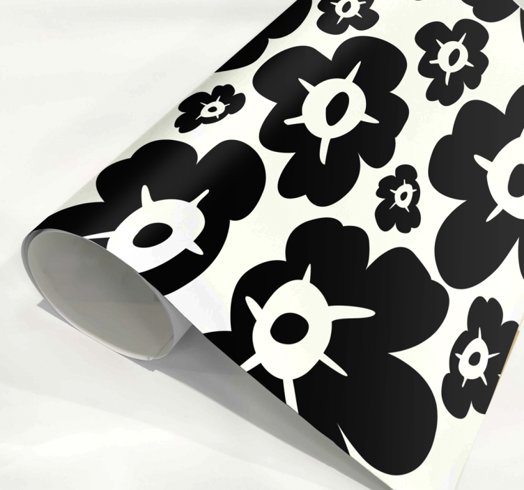 Möbelfolie Blumen schwarzer Mohn - TenStickers