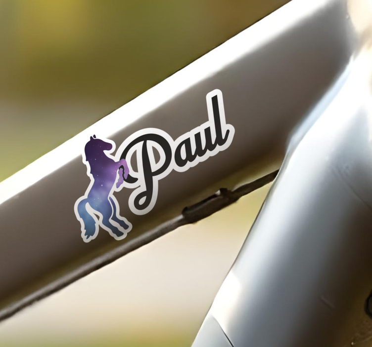 Fahrrad Aufkleber Pferd personalisierbar mit Namen - TenStickers