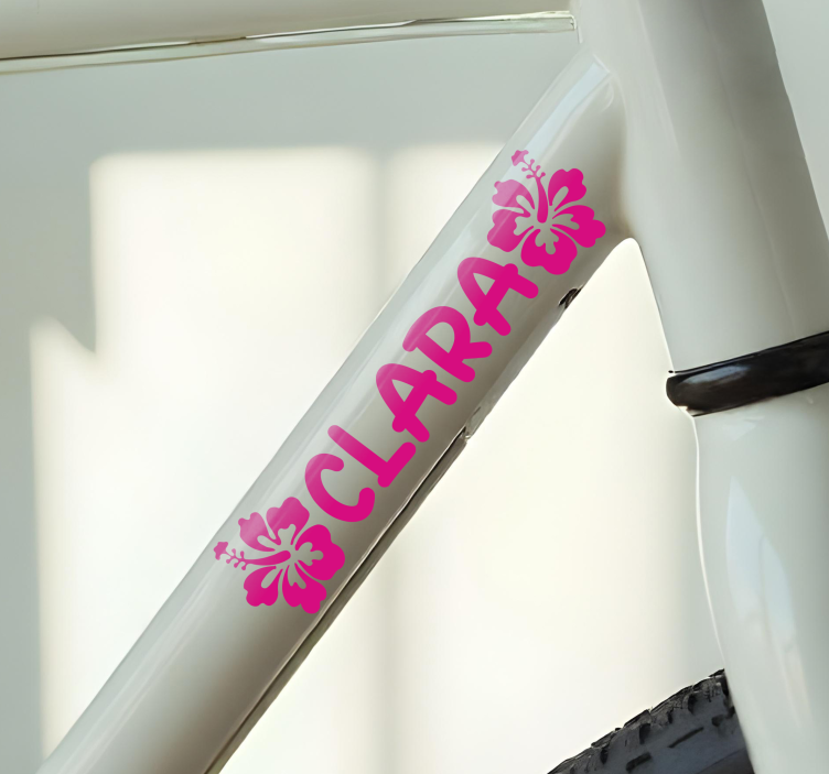 Fahrrad Aufkleber rosa hawaii Blumen - TenStickers