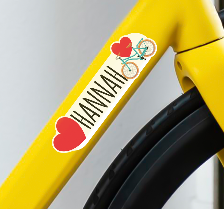 Fahrrad Aufkleber Fahrrad mit zwei Herzen - TenStickers