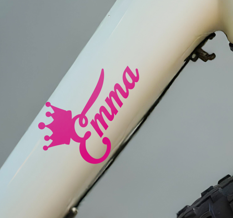 Fahrrad Aufkleber rosa Krone - TenStickers