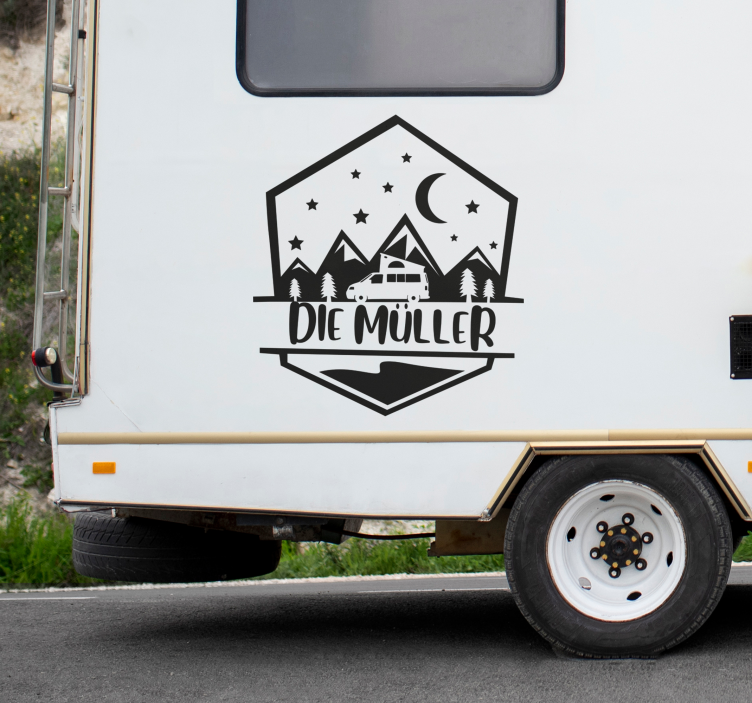Wohnmobil Aufkleber mit Familienname - TenStickers