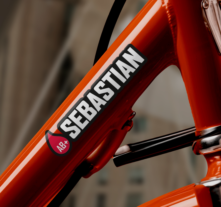 Fahrrad Aufkleber flagge mit namen blutgruppe - TenStickers