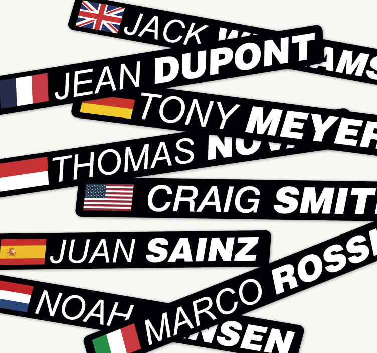 Fahrrad Aufkleber rennrad mit flagge und namen - TenStickers