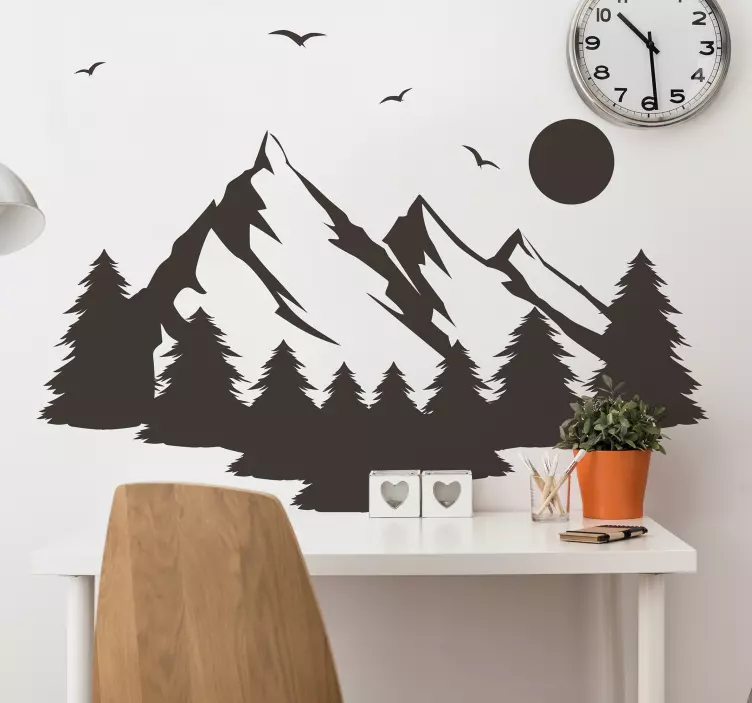Alpine sommer silhouette natur wandtattoo - TenStickers