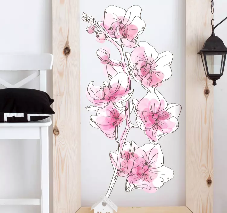 Aquarell Orchidee Blume Wandaufkleber - TenStickers