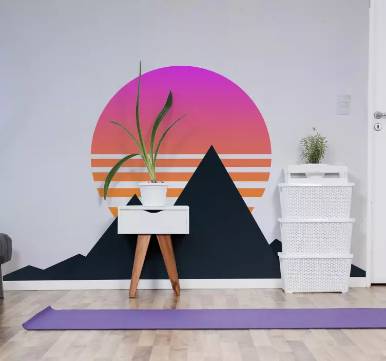 Wandtattoo 70's Sun Vintage und retro sonne - TenStickers