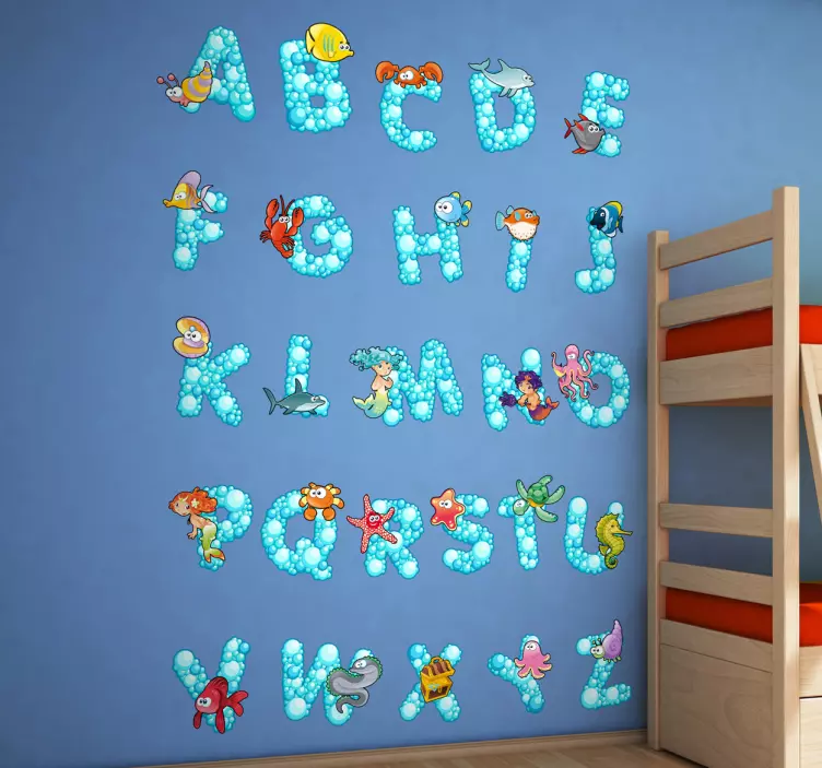 Aufkleber Alphabet mit Wasser-Design - TenStickers