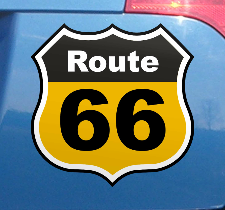 Autoaufkleber 66 route mit symbol - TenStickers