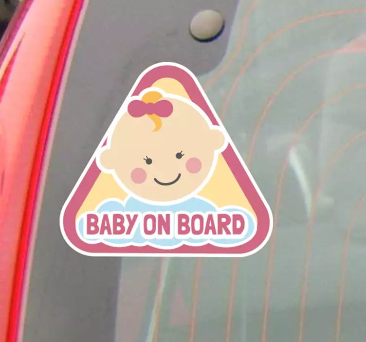 Baby on Board Aufkleber Mädchen mit Namen - TenStickers