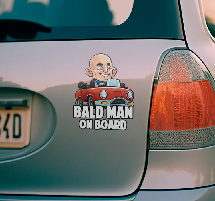 Autoaufkleber Bald Man on Board - TenStickers