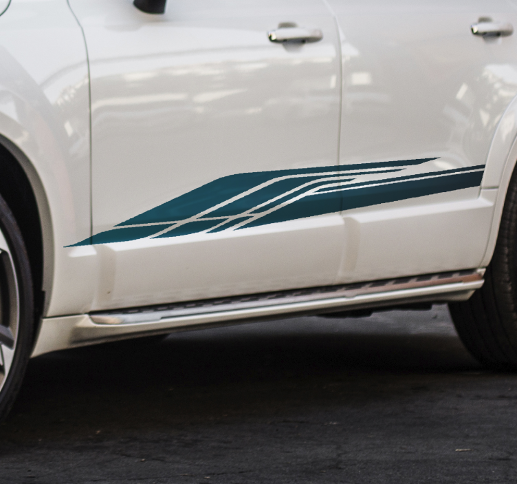 Autoaufkleber Blauer rennstreifen - TenStickers