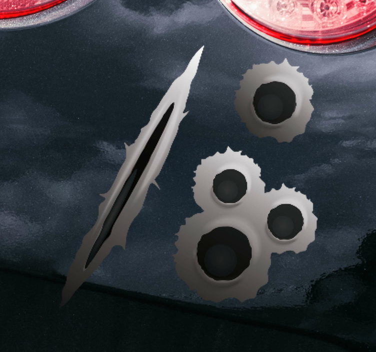 Autoaufkleber Einschusslöcher und kratzer - TenStickers