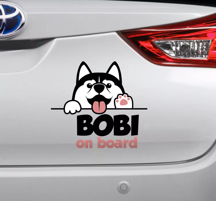Baby on Board Aufkleber personalisierbarer Hund - TenStickers