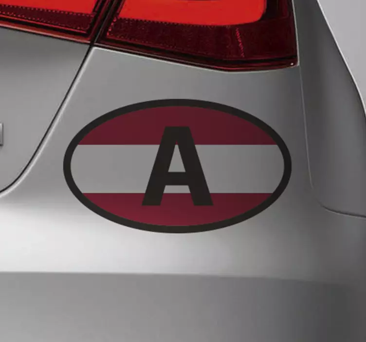 Autoaufkleber Österreich Flagge mit A - TenStickers