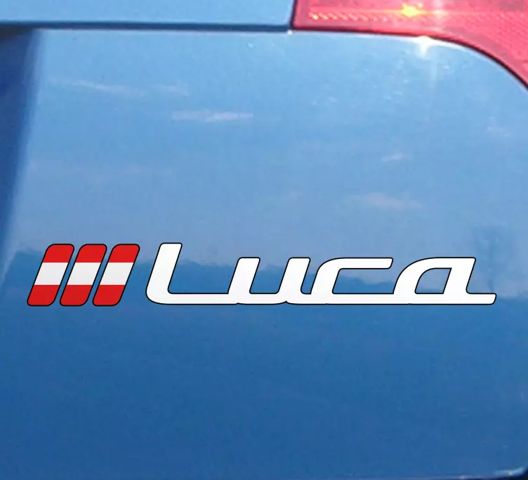 Autoaufkleber österreichische Flagge und Name personalisiert - TenStickers