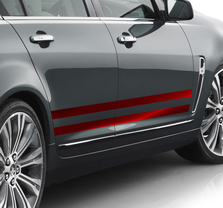 Autoaufkleber Roter dünner Streifen - TenStickers