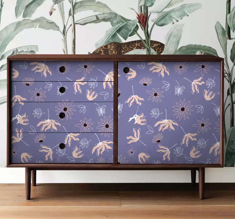 Aufkleber bedruckt oberfläche mit blumenmotiv - TenStickers